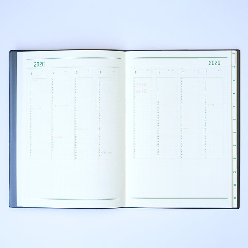 〈80P〉2026年版記す手帳 A5/薄型(26SHI-A5N-80・26SHI-A5B-80)